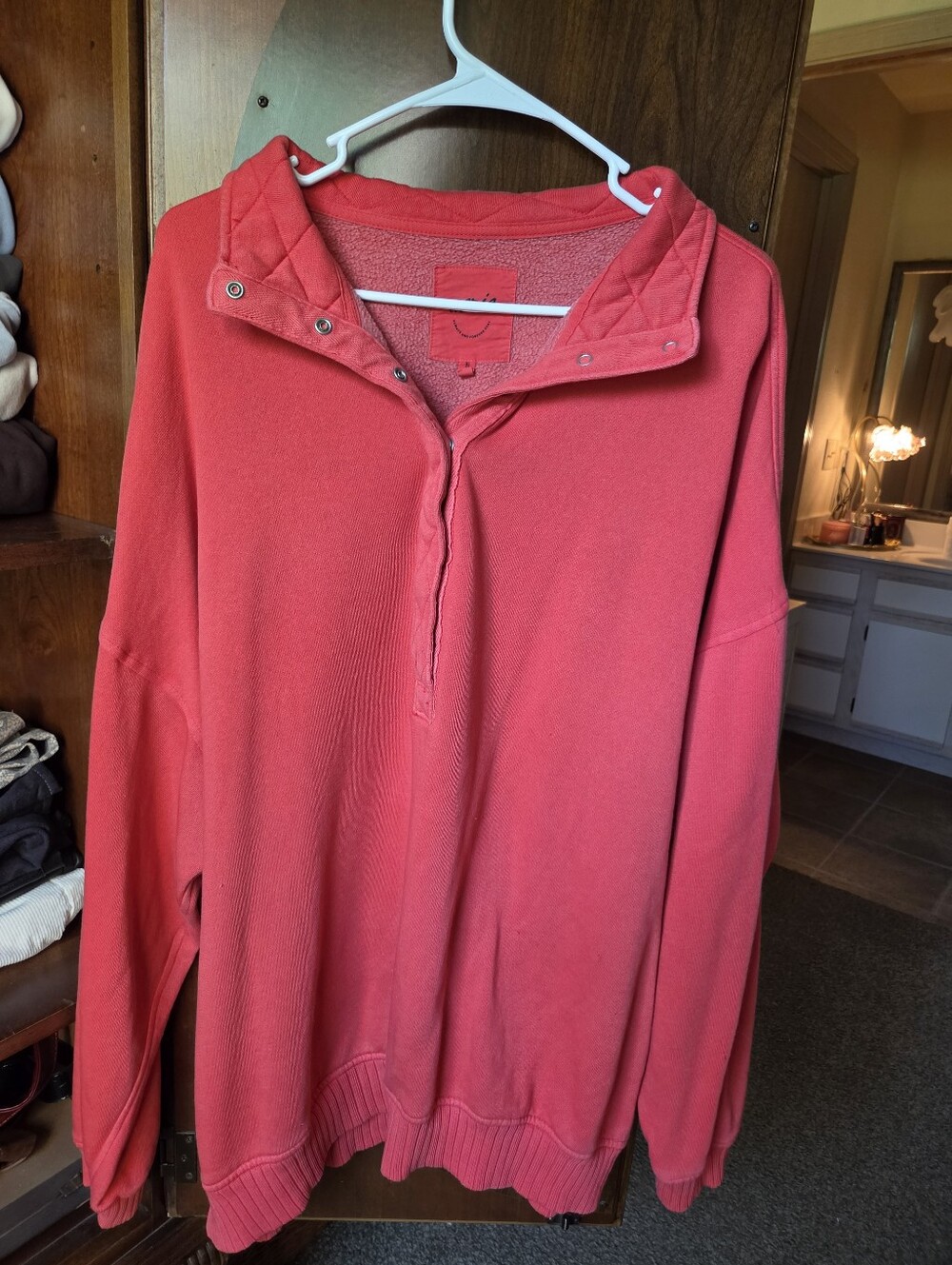 Aerie Oh Snap! Bright Red Pullover Sweatshirt - Picture 2 of 10